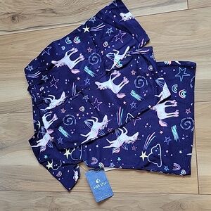 NWT Fish Stix by Stitch Fix Purple Unicorn 2pc Jammie Set Shorts & Top